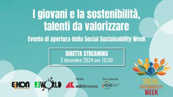 I giovani e la sostenibilità, talenti da valorizzare – Diretta il 3 dicembre dalle 10